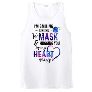 Im Smiling Under The Mask And Hugging You In My Heart Teacher Funny Gift PosiCharge Competitor Tank