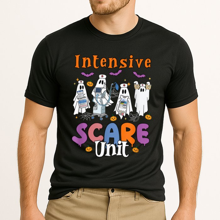 Intensive Scare Unit Icu Boo Crew Funny Nicu Picu Nurse Tech Cooling Performance Crew T-Shirt