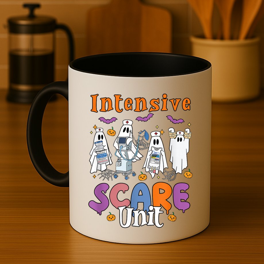Intensive Scare Unit Icu Boo Crew Funny Nicu Picu Nurse Tech Mug