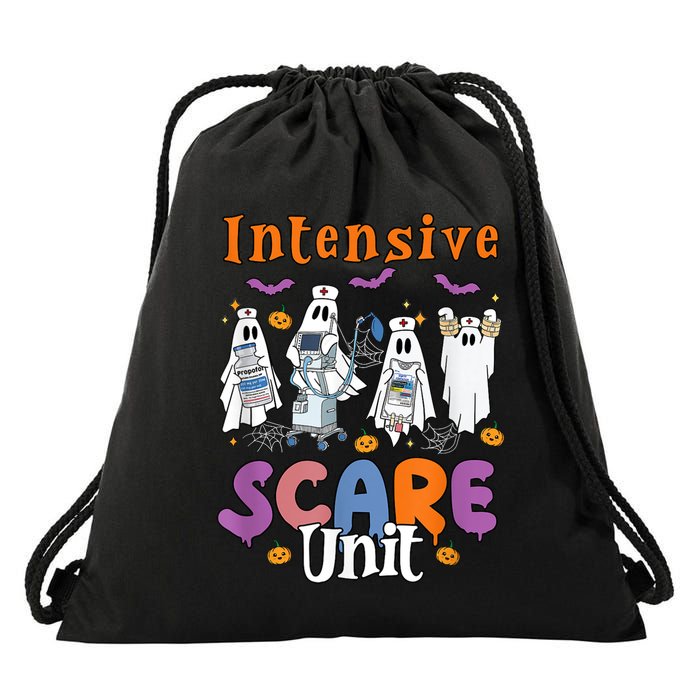 Intensive Scare Unit Icu Boo Crew Funny Nicu Picu Nurse Tech Drawstring Bag