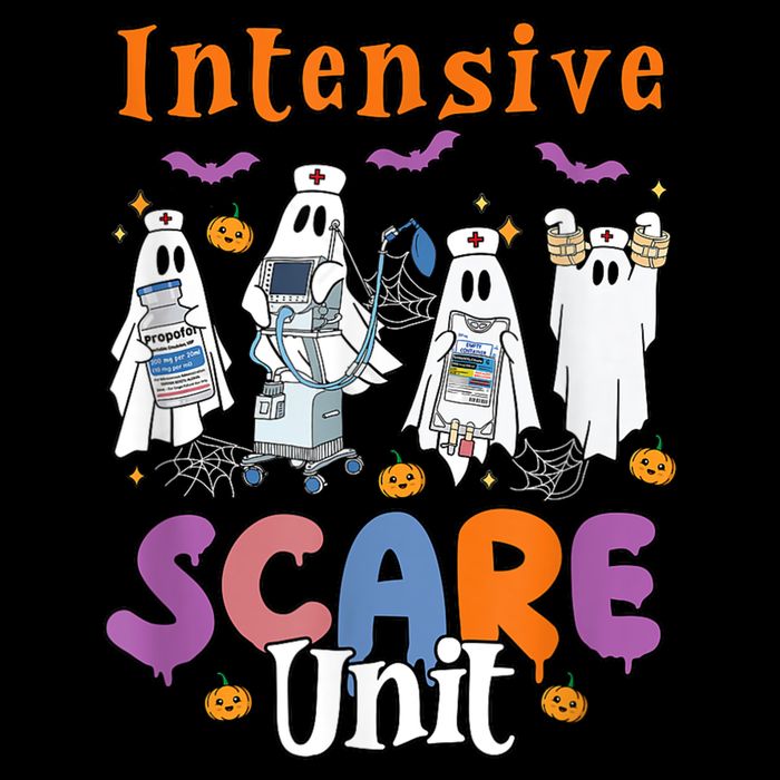 Intensive Scare Unit Icu Boo Crew Funny Nicu Picu Nurse Tech Drawstring Bag
