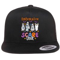 Intensive Scare Unit Icu Boo Crew Funny Nicu Picu Nurse Tech Flat Bill Trucker Hat