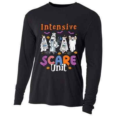 Intensive Scare Unit Icu Boo Crew Funny Nicu Picu Nurse Tech Cooling Performance Long Sleeve Crew
