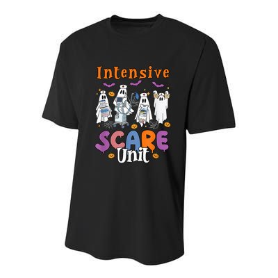 Intensive Scare Unit Icu Boo Crew Funny Nicu Picu Nurse Tech Youth Performance Sprint T-Shirt