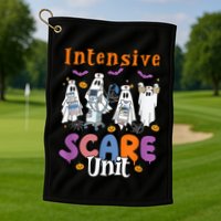 Intensive Scare Unit Icu Boo Crew Funny Nicu Picu Nurse Tech Golf Towel
