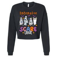 Intensive Scare Unit Icu Boo Crew Funny Nicu Picu Nurse Tech Cropped Pullover Crew