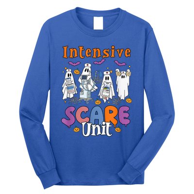 Intensive Scare Unit Icu Boo Crew Funny Nicu Picu Nurse Tech Long Sleeve Shirt