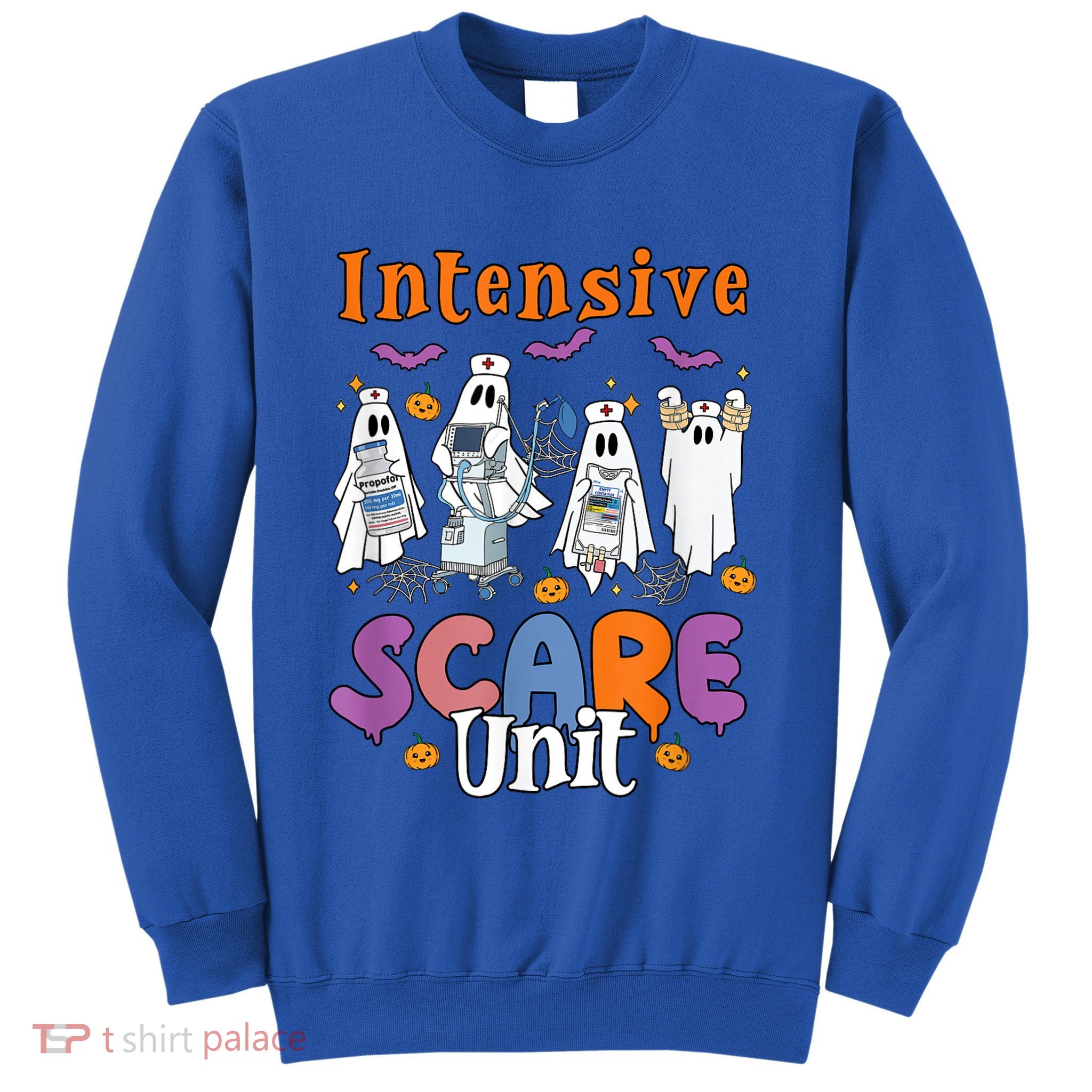 Intensive Scare Unit Icu Boo Crew Funny Nicu Picu Nurse Tech Sweatshirt