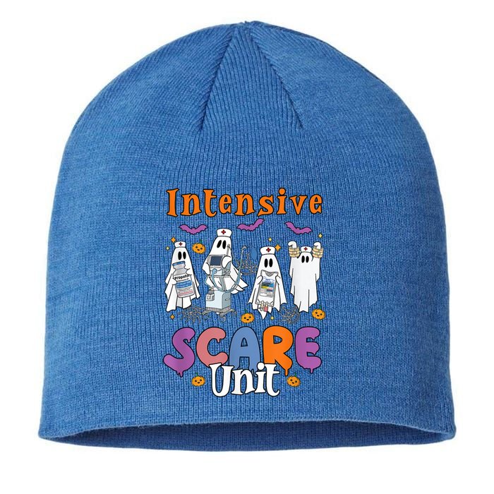 Intensive Scare Unit Icu Boo Crew Funny Nicu Picu Nurse Tech Sustainable Beanie