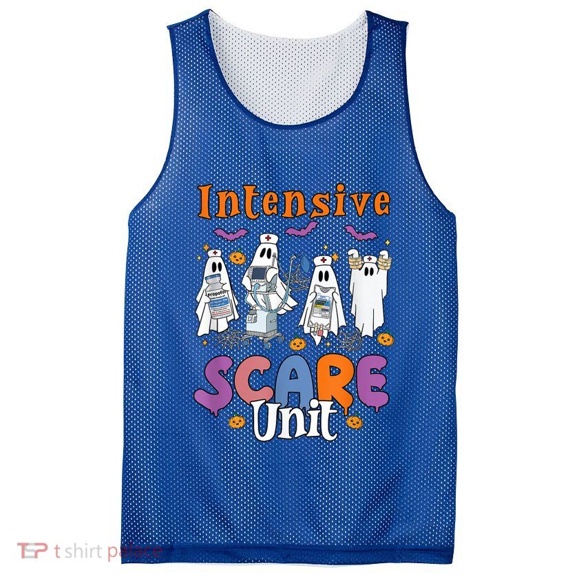 Intensive Scare Unit Icu Boo Crew Funny Nicu Picu Nurse Tech Mesh Reversible Basketball Jersey Tank