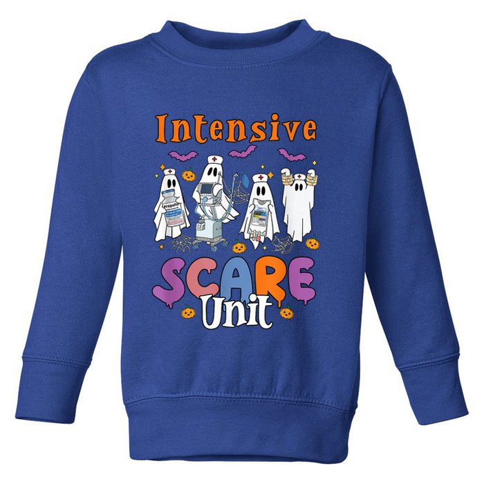 Intensive Scare Unit Icu Boo Crew Funny Nicu Picu Nurse Tech Toddler Sweatshirt
