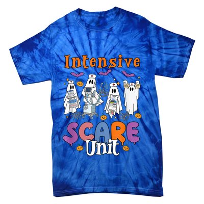 Intensive Scare Unit Icu Boo Crew Funny Nicu Picu Nurse Tech Tie-Dye T-Shirt