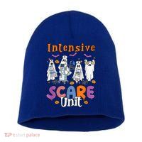 Intensive Scare Unit Icu Boo Crew Funny Nicu Picu Nurse Tech Short Acrylic Beanie
