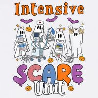 Intensive Scare Unit Icu Boo Crew Funny Nicu Picu Nurse Tech Garment-Dyed Sweatshirt