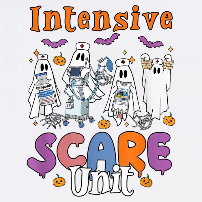 Intensive Scare Unit Icu Boo Crew Funny Nicu Picu Nurse Tech Garment-Dyed Sweatshirt