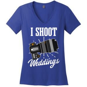 I Shoot Weddings Design Wedding Photographer Gift Women's V-Neck T-Shirt