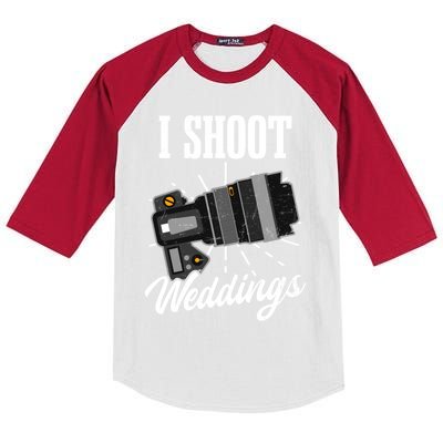 I Shoot Weddings Design Wedding Photographer Gift Kids Colorblock Raglan Jersey