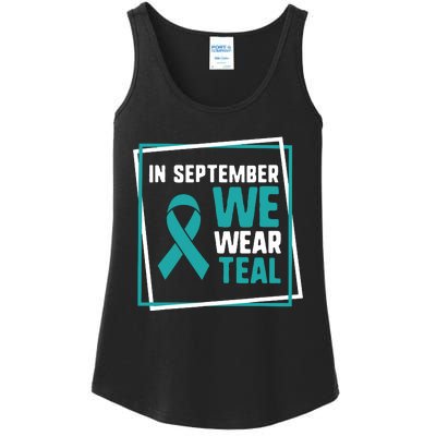 In September We Wear Teal Cervical Ovarian Cancer Awareness Ladies Essential Tank