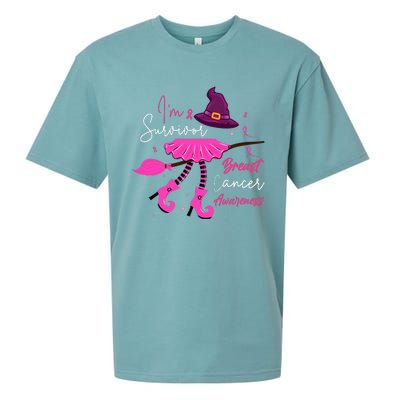 I’m Survivor Witch Breast Cancer Pink Ribbon Halloween Sueded Cloud Jersey T-Shirt