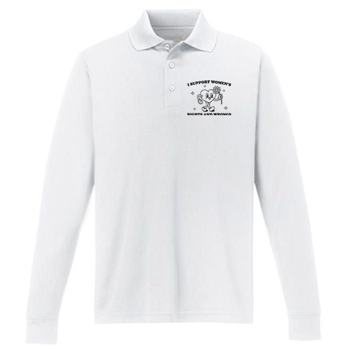 I Support Women S Of Rights And Wrongs Performance Long Sleeve Polo