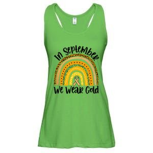 In September We Wear Gold Rainbow Hood Cancer Awareness Gift Ladies Essential Flowy Tank