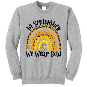 In September We Wear Gold Rainbow Hood Cancer Awareness Gift Sweatshirt