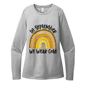 In September We Wear Gold Rainbow Hood Cancer Awareness Gift Womens CVC Long Sleeve Shirt