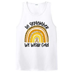 In September We Wear Gold Rainbow Hood Cancer Awareness Gift PosiCharge Competitor Tank