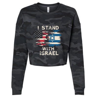 I Stand With Israel Patriotic Cropped Pullover Crew