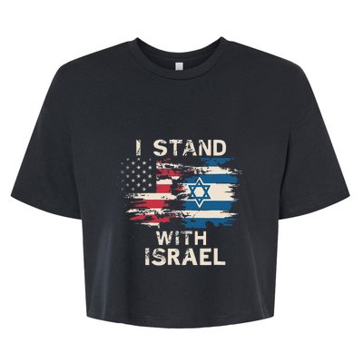 I Stand With Israel Patriotic Bella+Canvas Jersey Crop Tee