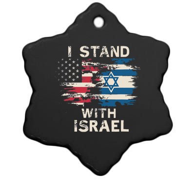 I Stand With Israel Patriotic Ceramic Star Ornament