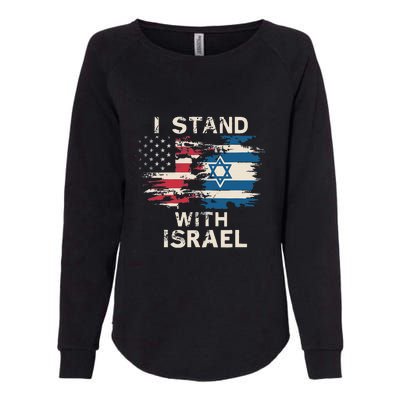 I Stand With Israel Patriotic Womens California Wash Sweatshirt