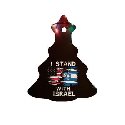 I Stand With Israel Patriotic Ceramic Tree Ornament