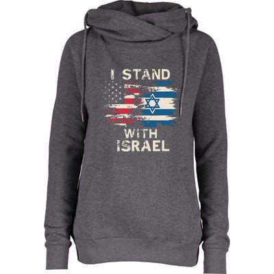 I Stand With Israel Patriotic Womens Funnel Neck Pullover Hood