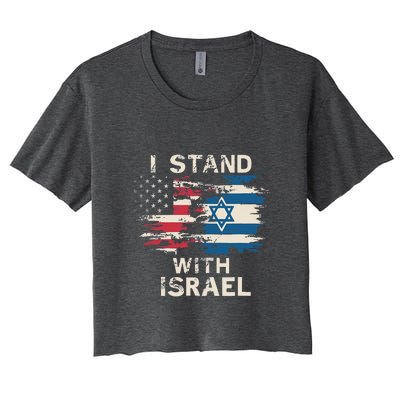 I Stand With Israel Patriotic Women's Crop Top Tee