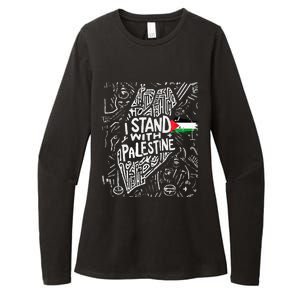 i stand with palestine quote a free palestine design Womens CVC Long Sleeve Shirt