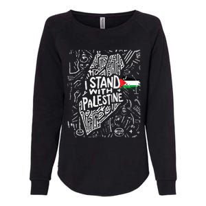 i stand with palestine quote a free palestine design Womens California Wash Sweatshirt