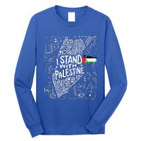 i stand with palestine quote a free palestine design Long Sleeve Shirt