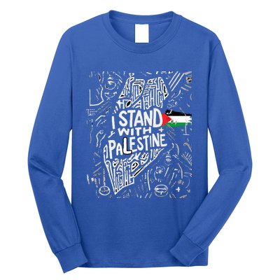 i stand with palestine quote a free palestine design Long Sleeve Shirt