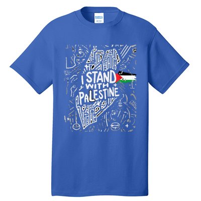 i stand with palestine quote a free palestine design Tall T-Shirt