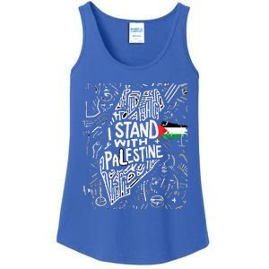 i stand with palestine quote a free palestine design Ladies Essential Tank