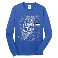 i stand with palestine quote a free palestine design Tall Long Sleeve T-Shirt