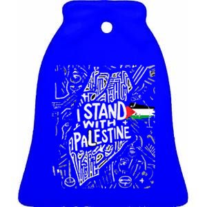 i stand with palestine quote a free palestine design Ceramic Bell Ornament