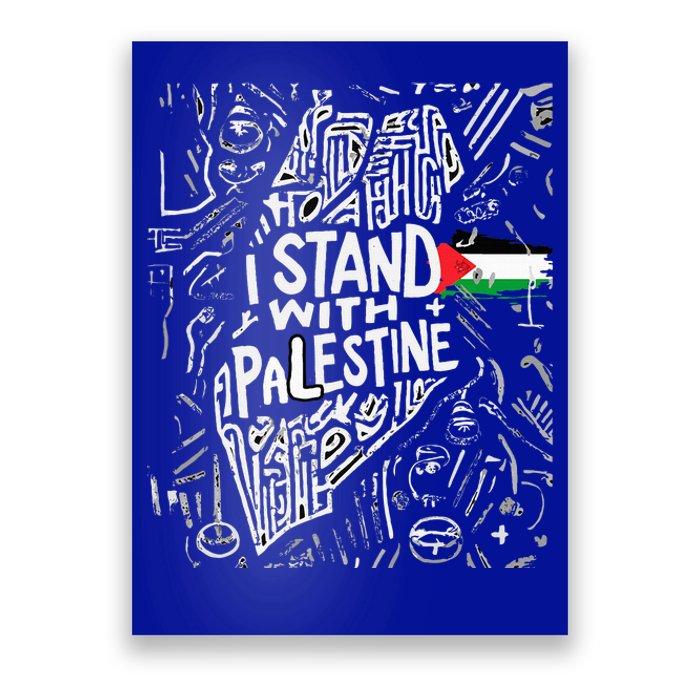 i stand with palestine quote a free palestine design Poster