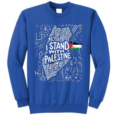 i stand with palestine quote a free palestine design Tall Sweatshirt