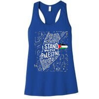 i stand with palestine quote a free palestine design Women's Racerback Tank