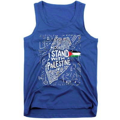 i stand with palestine quote a free palestine design Tank Top