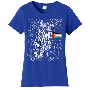 i stand with palestine quote a free palestine design Women's T-Shirt