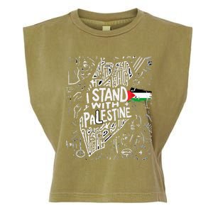 i stand with palestine quote a free palestine design Garment-Dyed Women's Muscle Tee