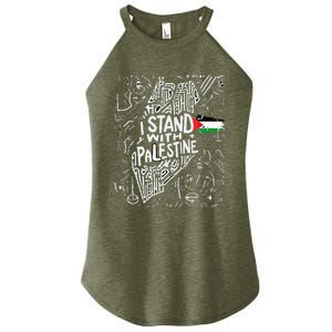 i stand with palestine quote a free palestine design Women's Perfect Tri Rocker Tank